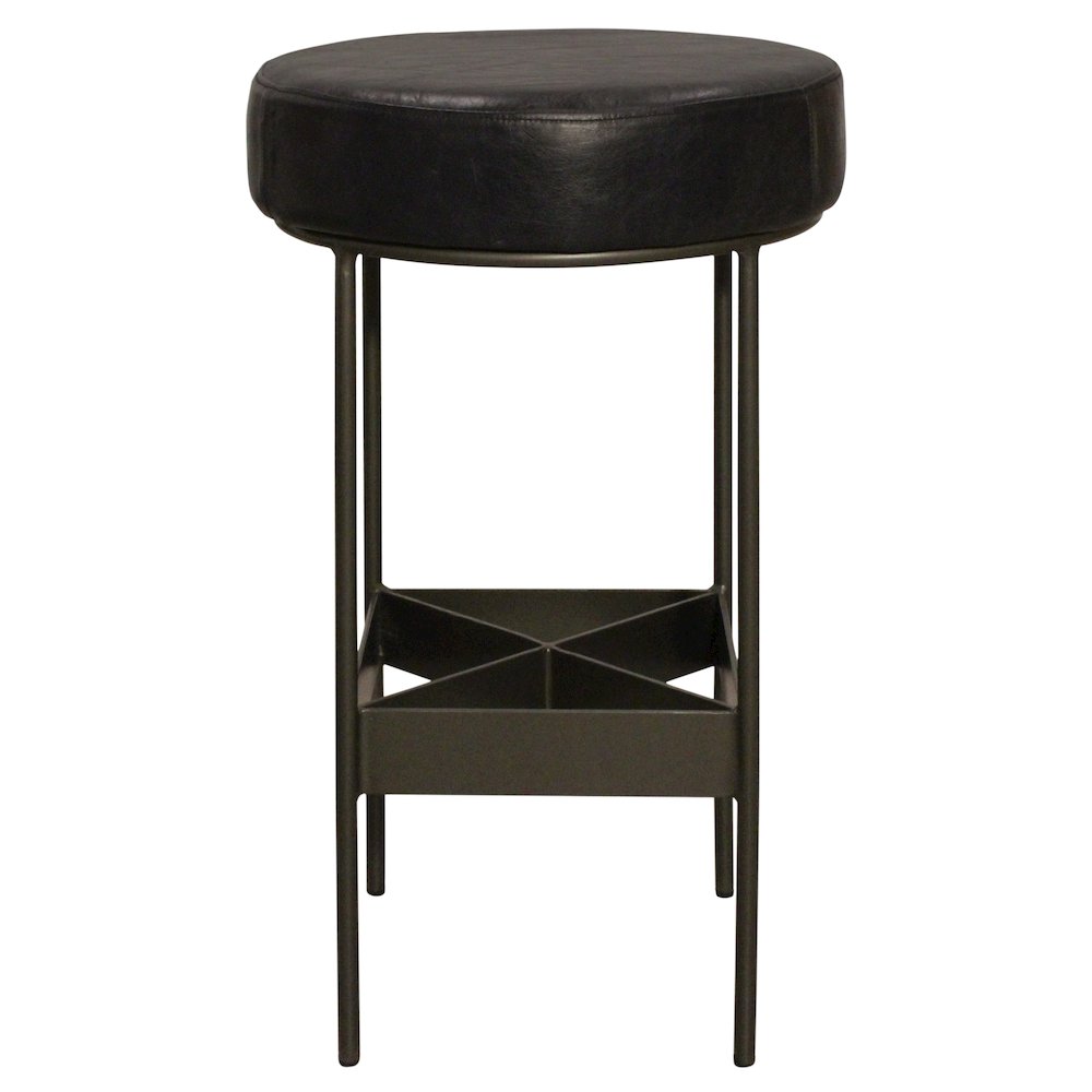 Emmett Bar Stool in Antique Black Leather. Picture 1
