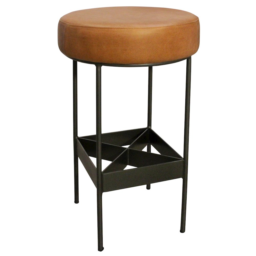 Emmett Bar Stool in Tan Leather. Picture 2