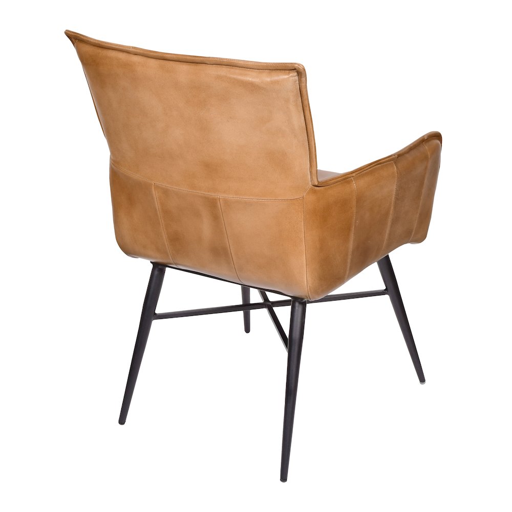 Gabriel Genuine Leather Arm Chair in Caramel. Picture 3