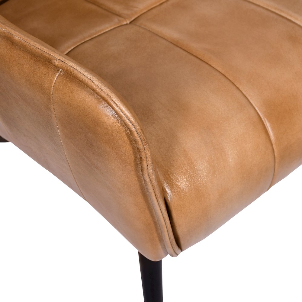 Gabriel Genuine Leather Arm Chair in Caramel. Picture 5