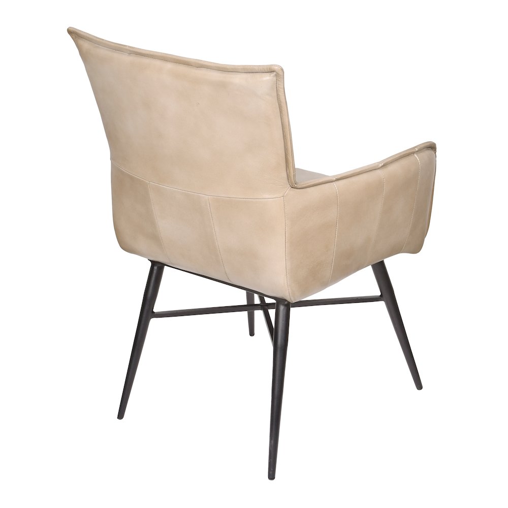 Gabriel Genuine Leather Arm Chair in Stone. Picture 2