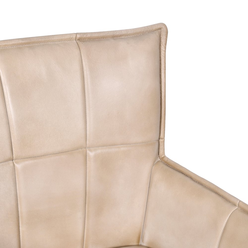 Gabriel Genuine Leather Arm Chair in Stone. Picture 4