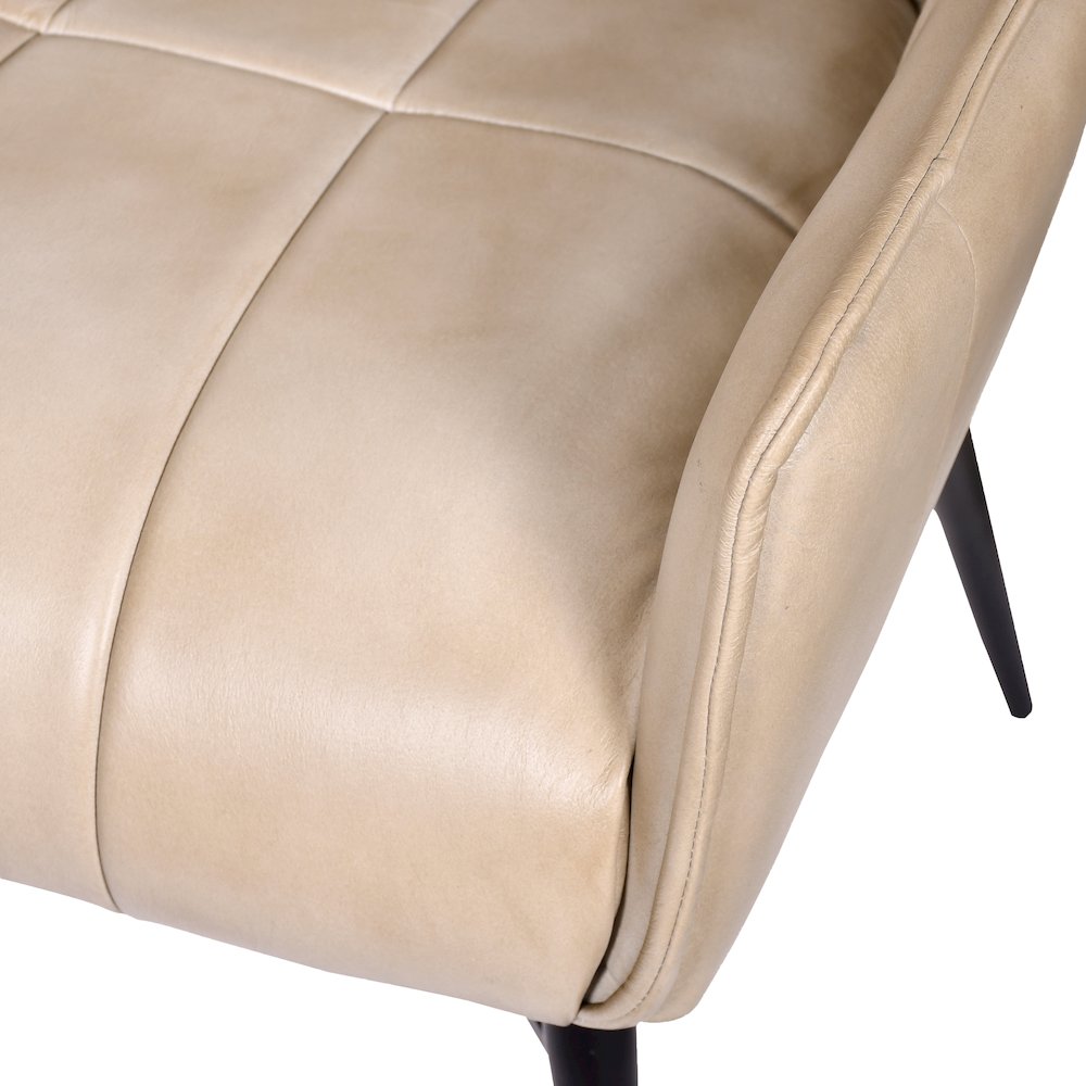 Gabriel Genuine Leather Arm Chair in Stone. Picture 5