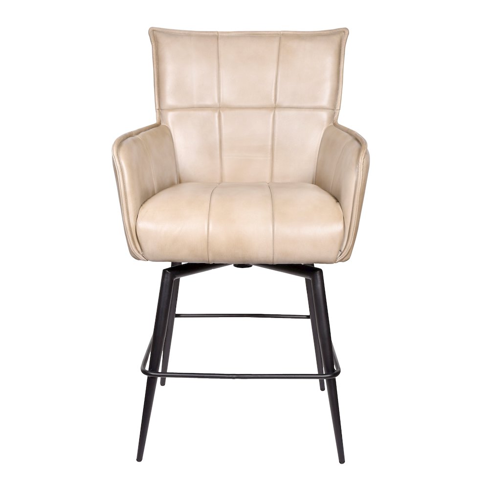 Gabriel Genuine Leather Counter Swivel Chair in Stone. Picture 1