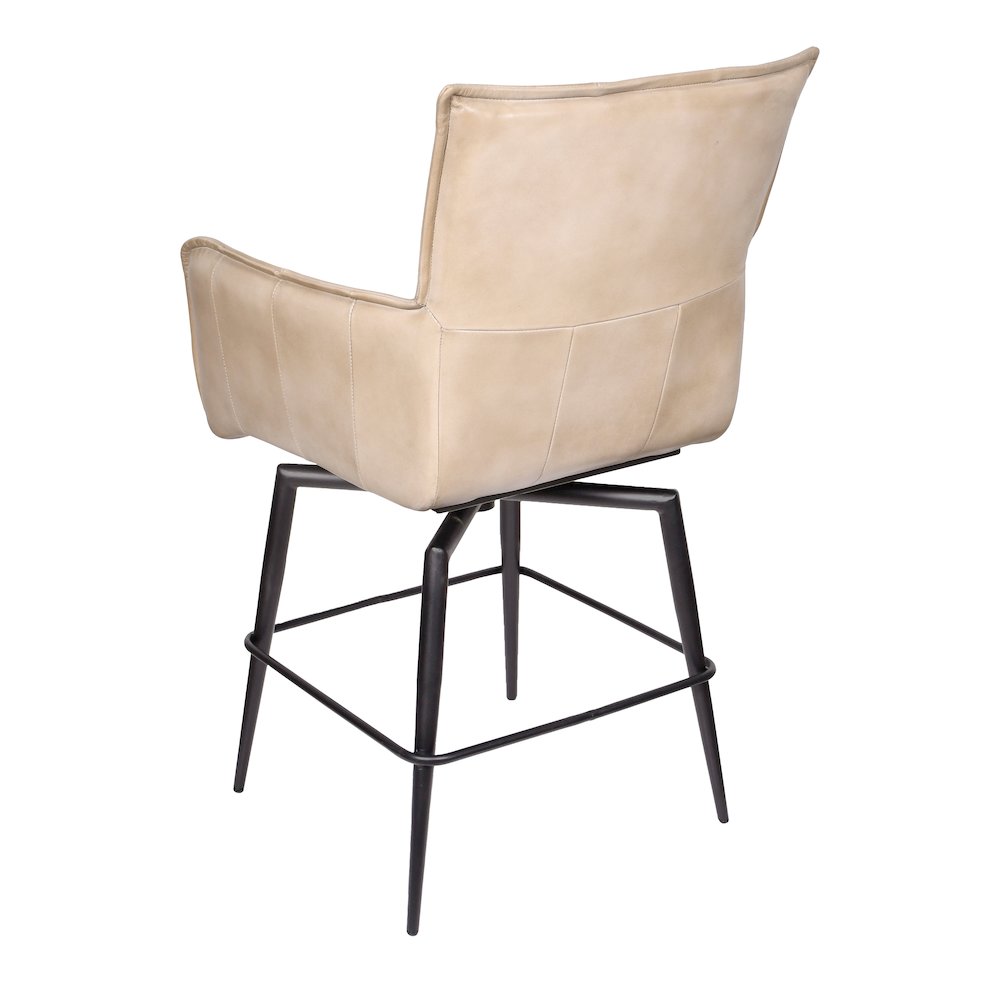 Gabriel Genuine Leather Counter Swivel Chair in Stone. Picture 3