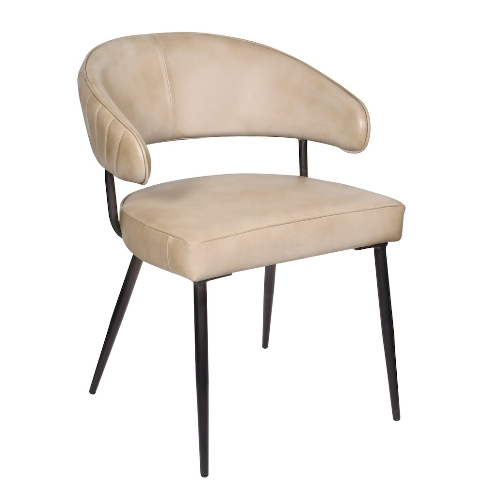 Barrett Genuine Leather Side Chair in Stone 2-Piece Set. Picture 2