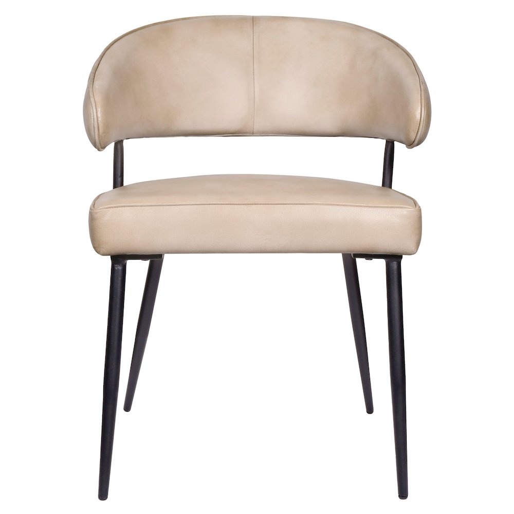 Barrett Genuine Leather Side Chair in Stone 2-Piece Set. Picture 3
