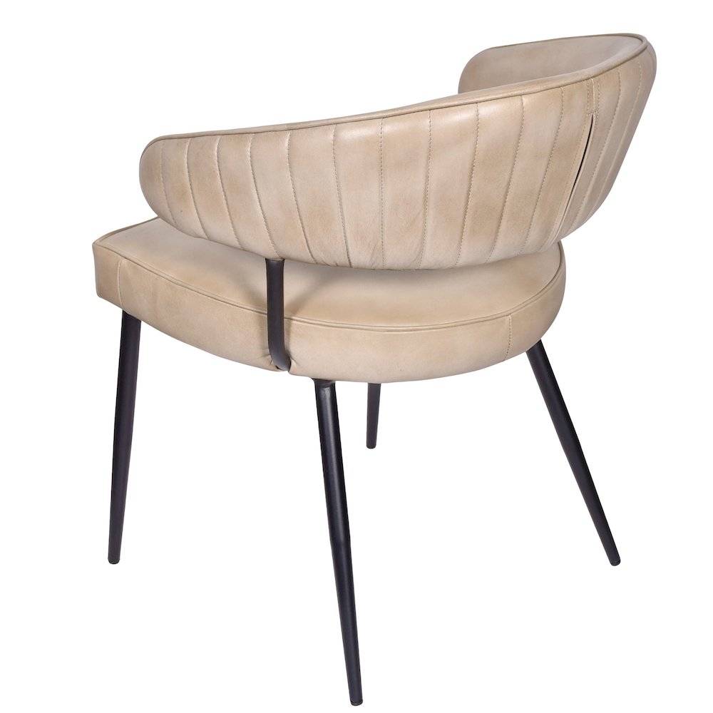 Barrett Genuine Leather Side Chair in Stone 2-Piece Set. Picture 4