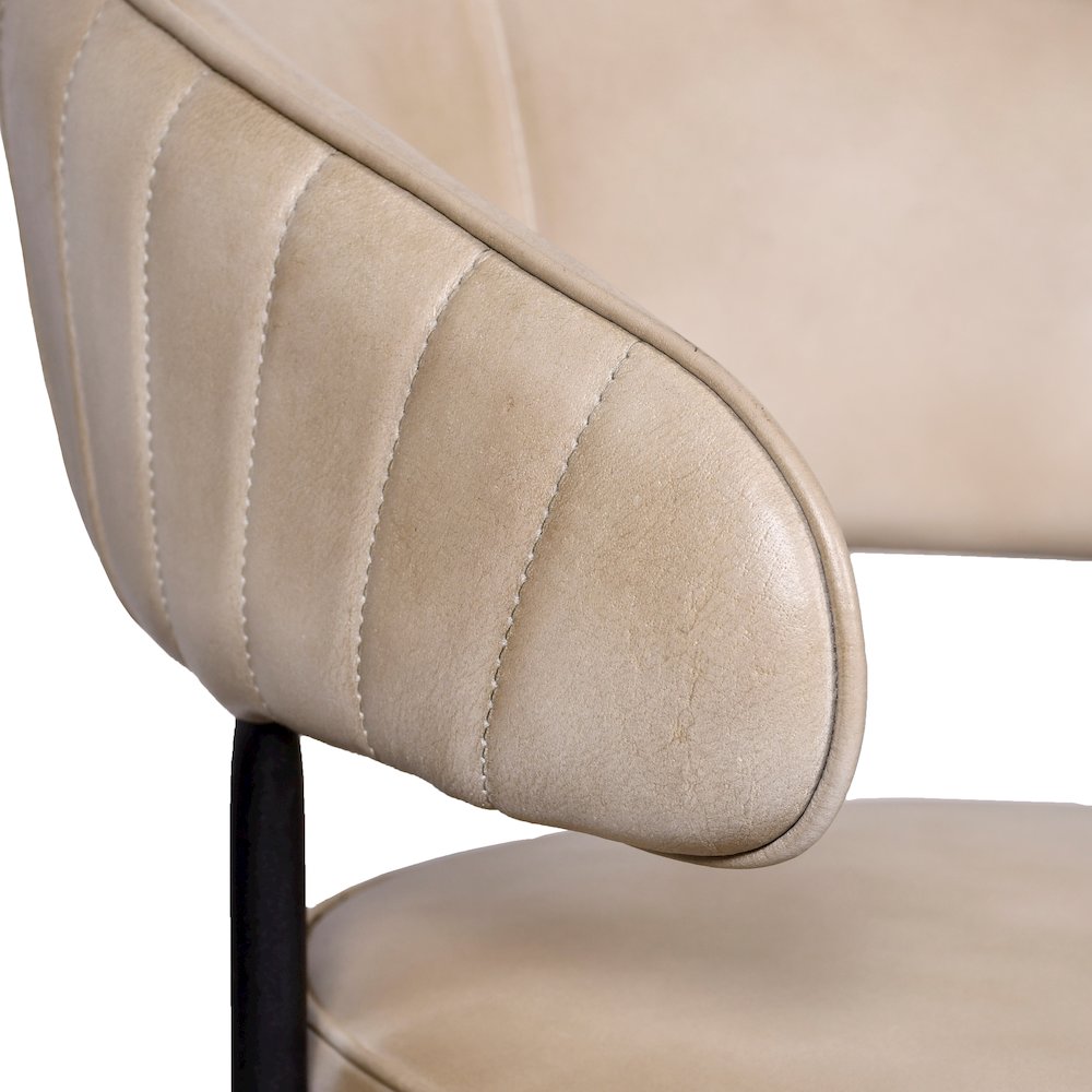Barrett Genuine Leather Side Chair in Stone 2-Piece Set. Picture 5