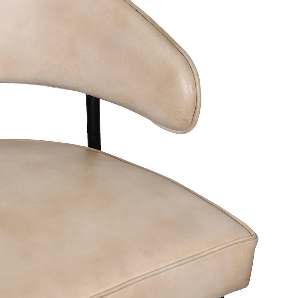 Barrett Genuine Leather Side Chair in Stone 2-Piece Set. Picture 6