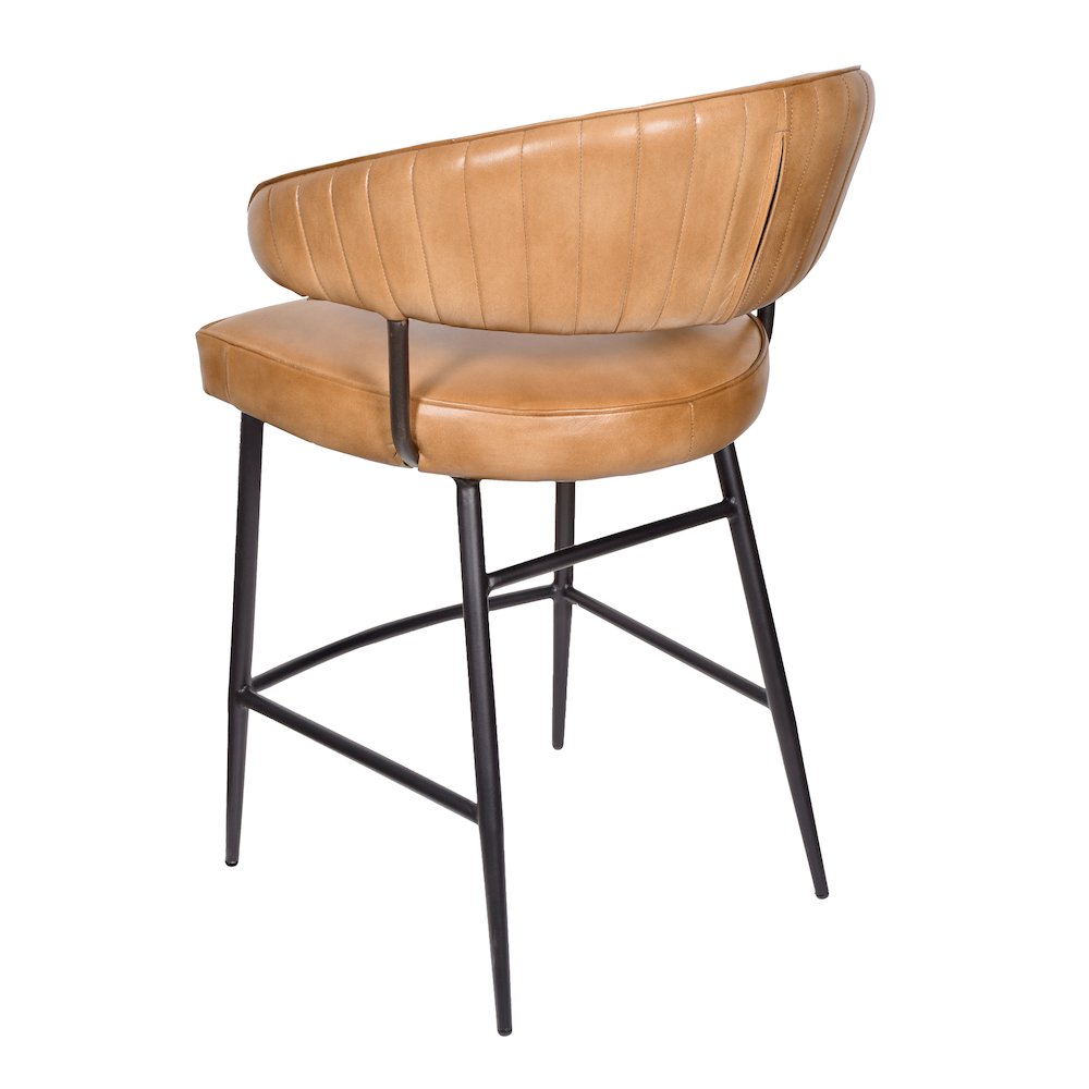 Barrett Genuine Leather Counter Chair in Caramel. Picture 3