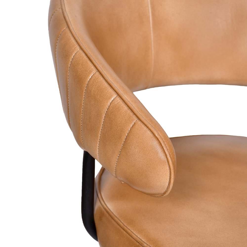 Barrett Genuine Leather Counter Chair in Caramel. Picture 5