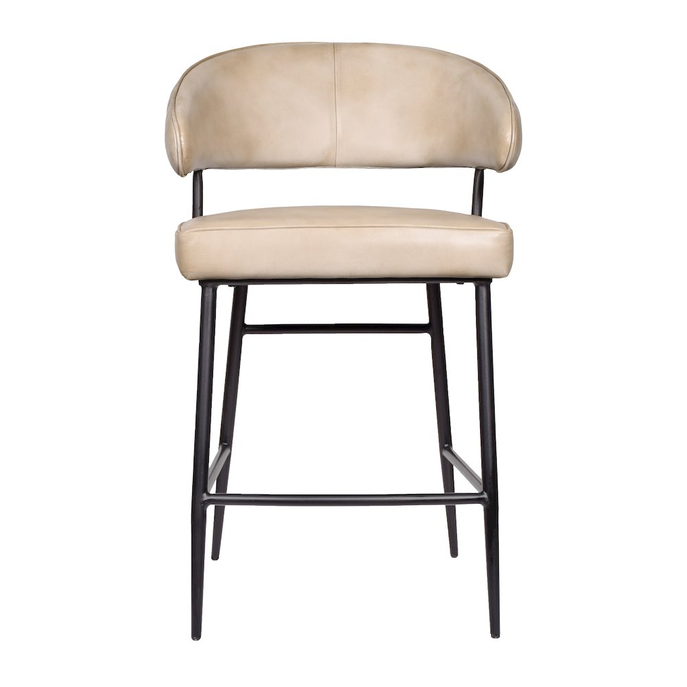 Barrett Genuine Leather Counter Chair in Stone. Picture 1
