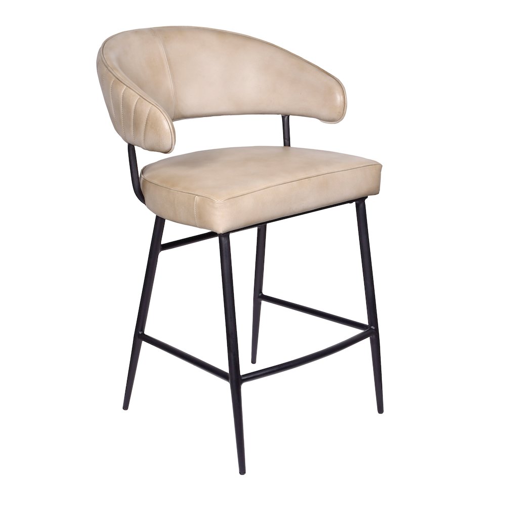 Barrett Genuine Leather Counter Chair in Stone. Picture 2