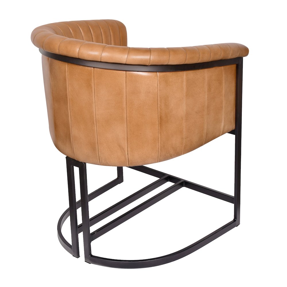 Wilbur Genuine Leather Dining Chair in Caramel. Picture 3