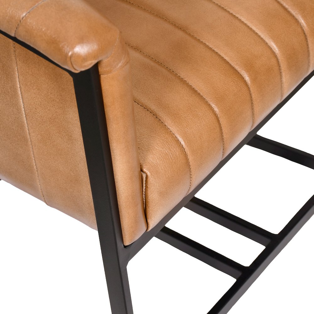 Wilbur Genuine Leather Dining Chair in Caramel. Picture 5