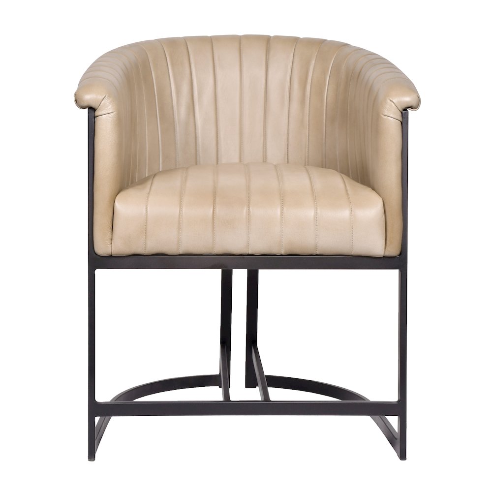 Wilbur Genuine Leather Dining Chair in Stone. Picture 1