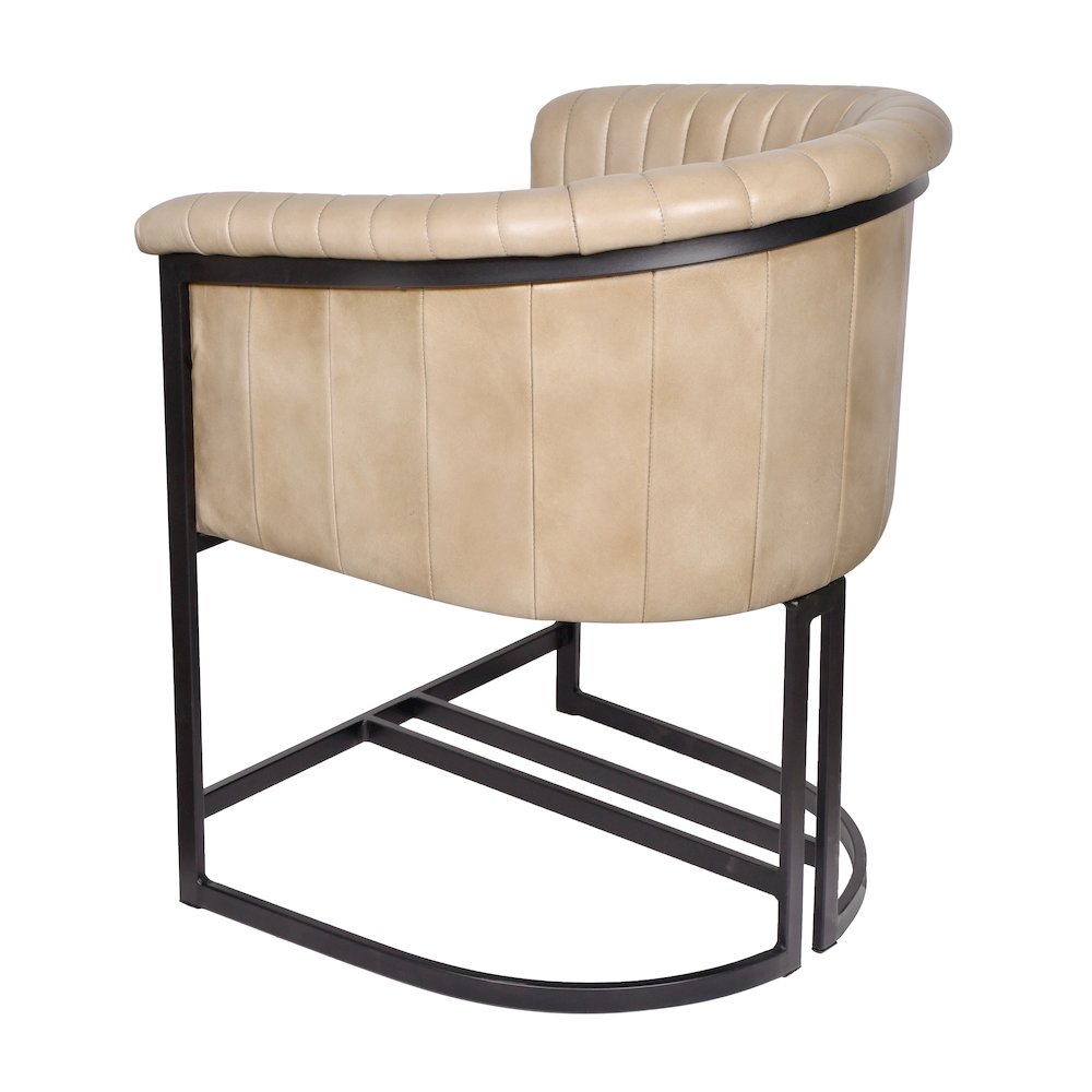 Wilbur Genuine Leather Dining Chair in Stone. Picture 3