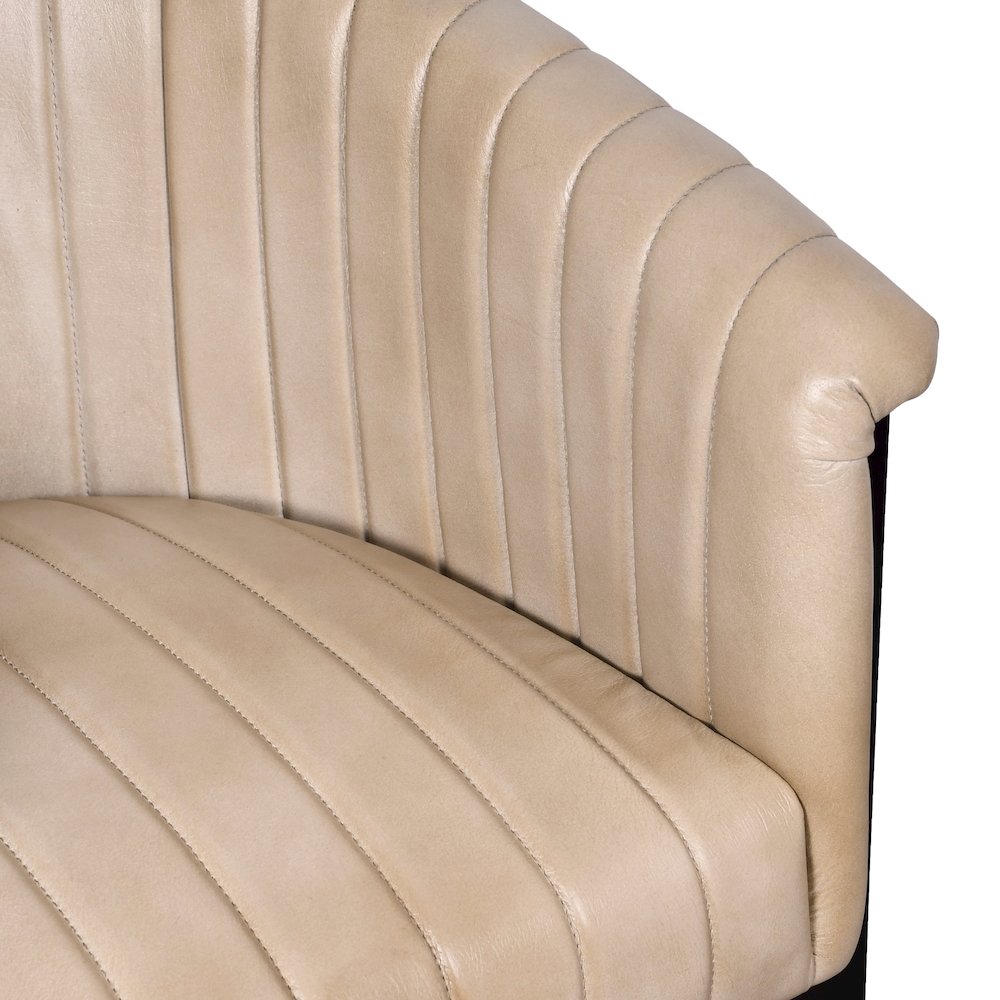 Wilbur Genuine Leather Dining Chair in Stone. Picture 4