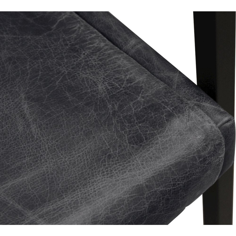 Wendy Arm Chair in Antique Black Leather 2-Piece Set. Picture 5