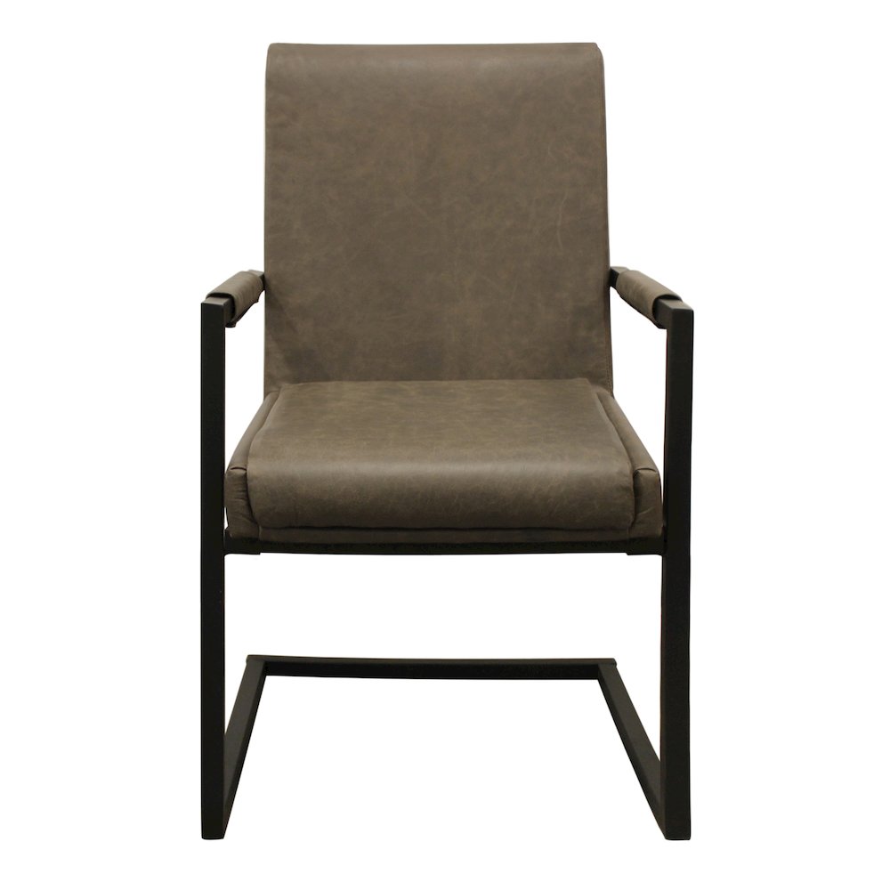 Wendy Arm Chair in Gray Leather 2-Piece Set. Picture 2