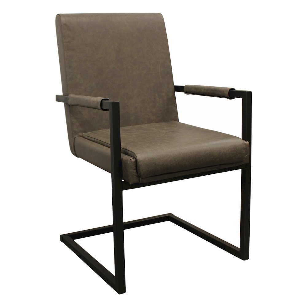 Wendy Arm Chair in Gray Leather 2-Piece Set. Picture 3