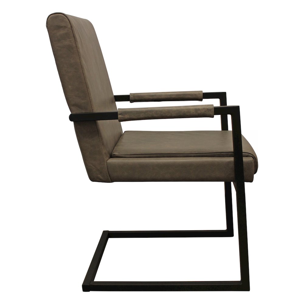 Wendy Arm Chair in Gray Leather 2-Piece Set. Picture 4