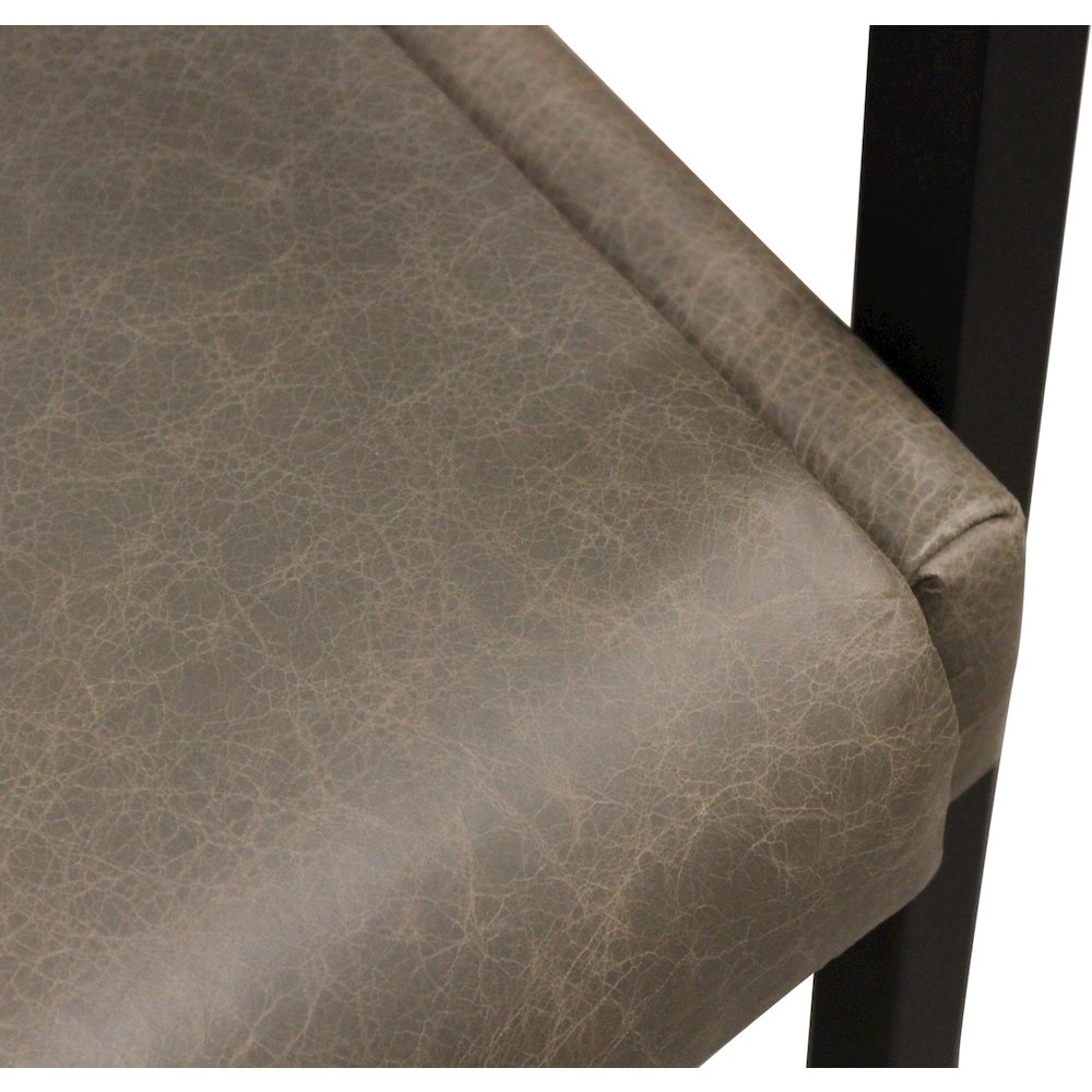 Wendy Arm Chair in Gray Leather 2-Piece Set. Picture 5
