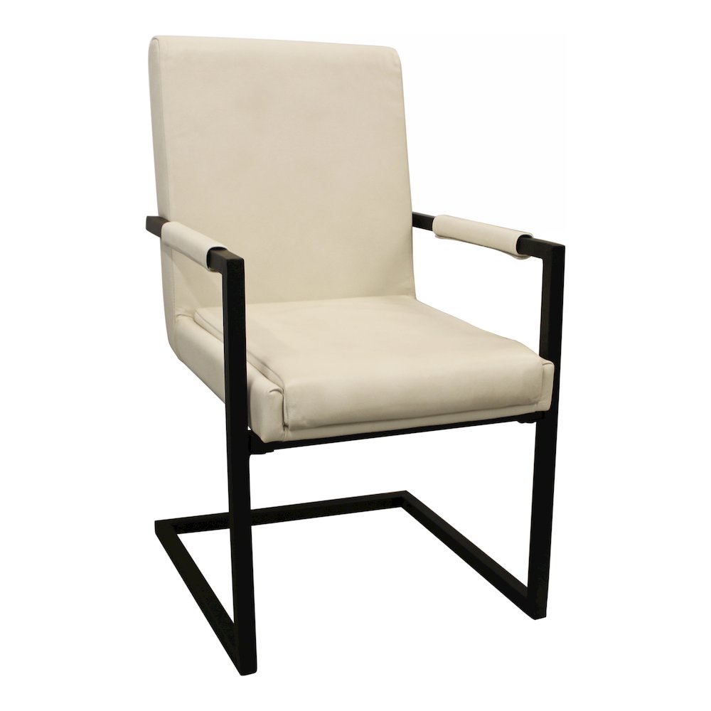 Wendy Arm Chair in Ivory Leather 2-Piece Set. Picture 2