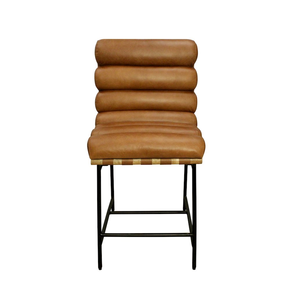 Layla Counter Stool in Tan Leather. Picture 1