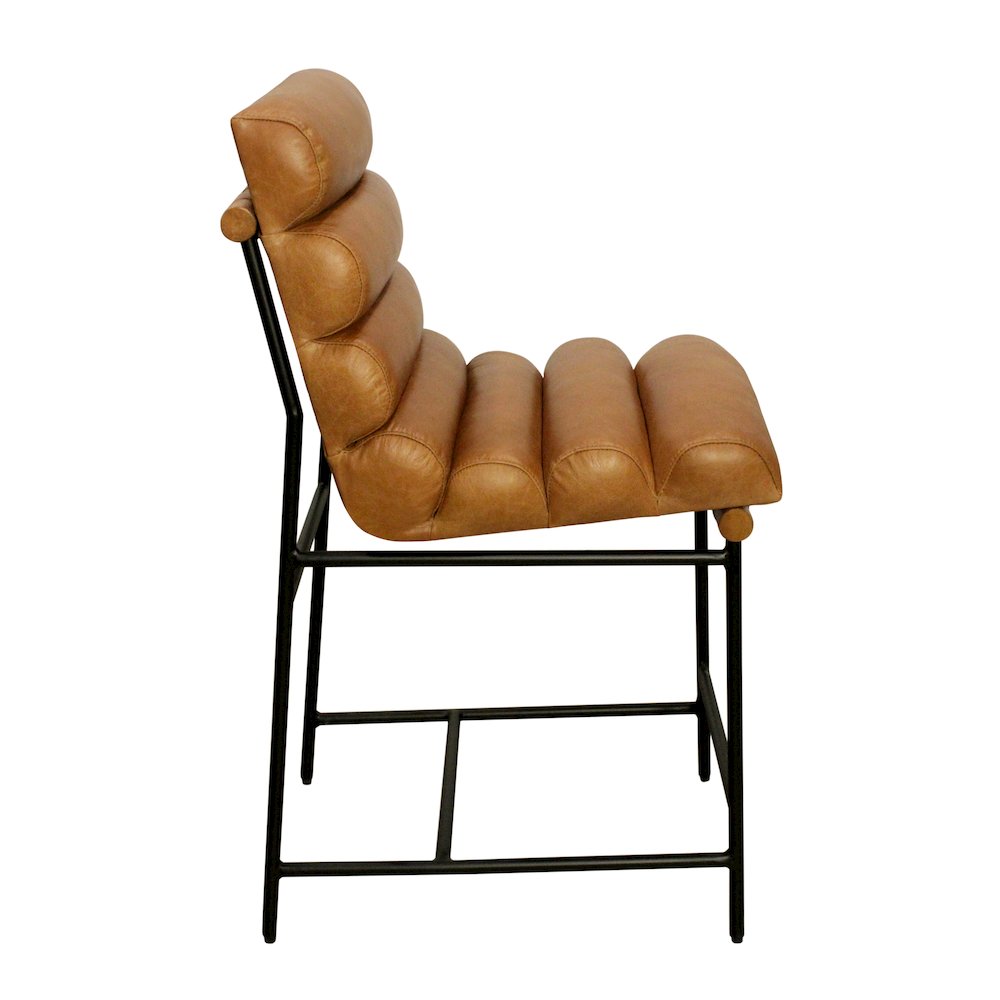 Layla Counter Stool in Tan Leather. Picture 3
