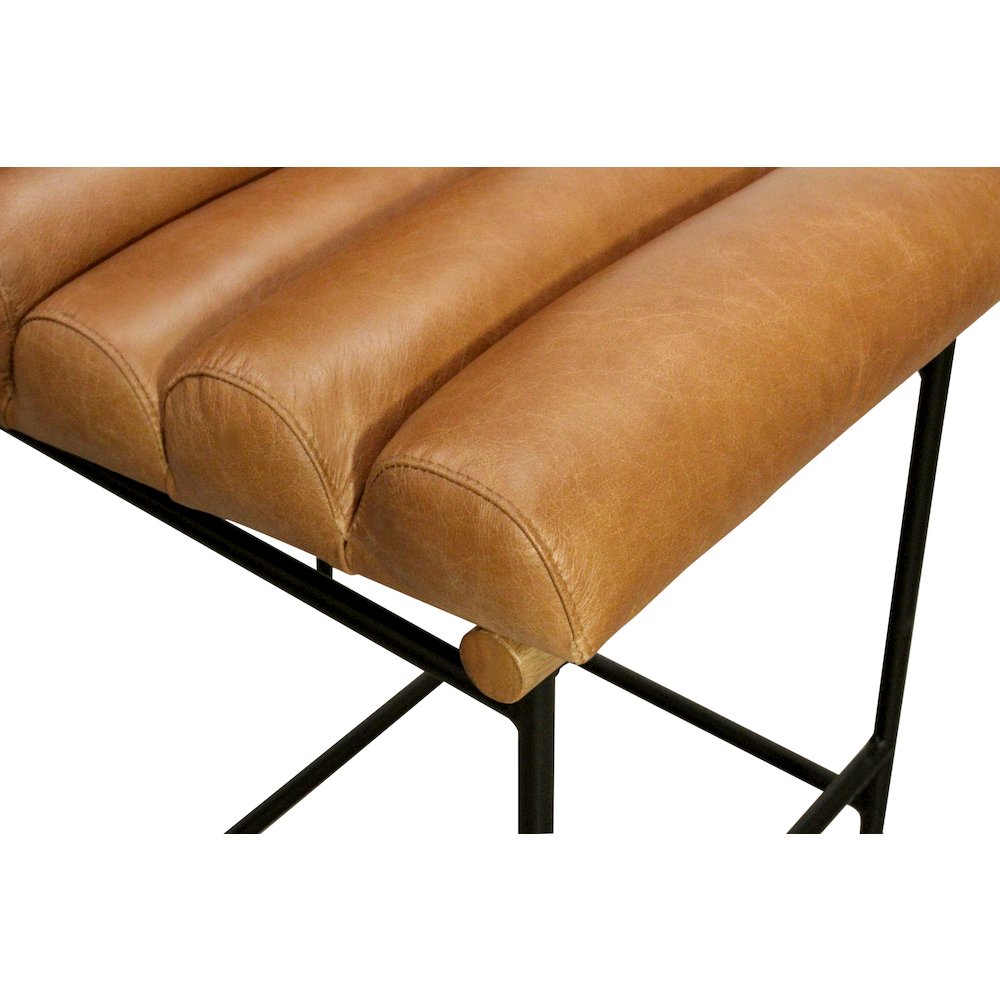 Layla Counter Stool in Tan Leather. Picture 4