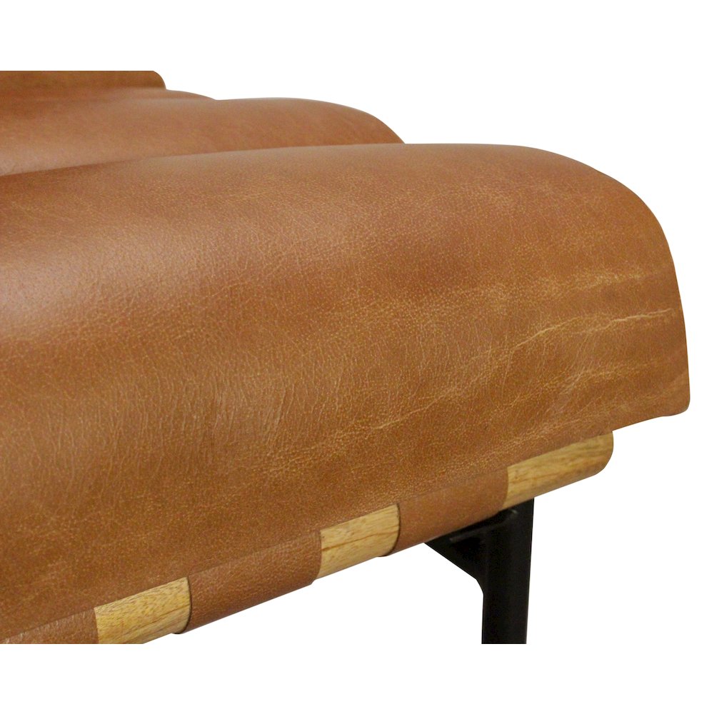 Layla Counter Stool in Tan Leather. Picture 5