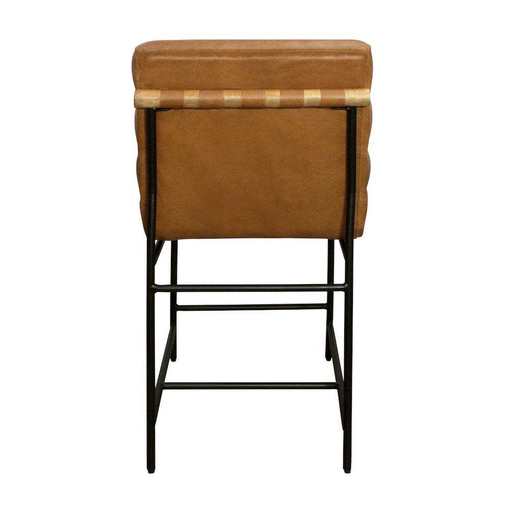 Layla Counter Stool in Tan Leather. Picture 6