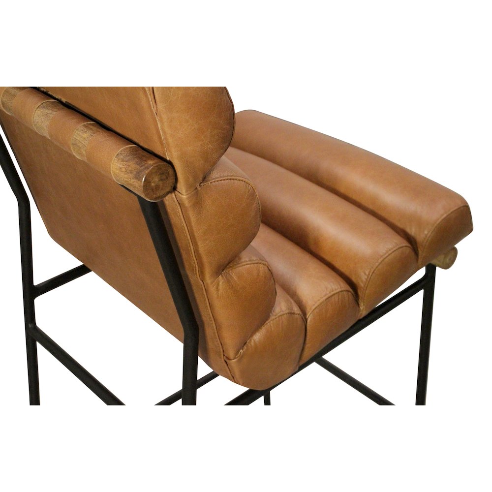 Layla Counter Stool in Tan Leather. Picture 8