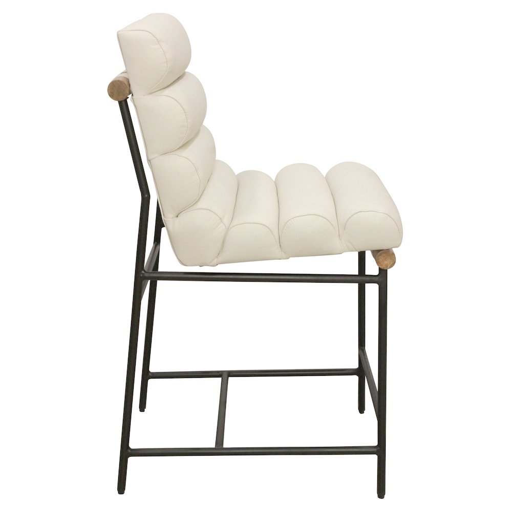 Layla Counter Stool in Ivory Leather. Picture 3