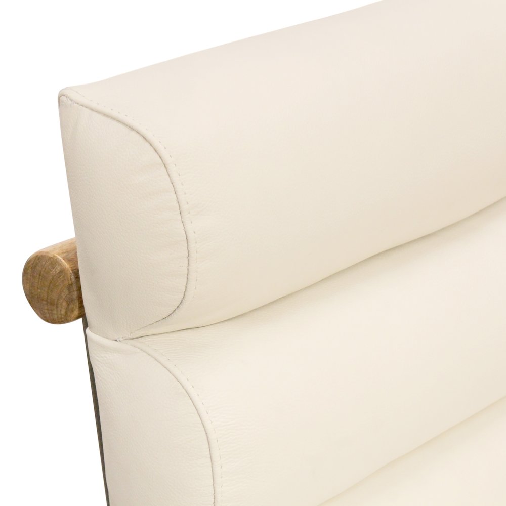 Layla Counter Stool in Ivory Leather. Picture 4