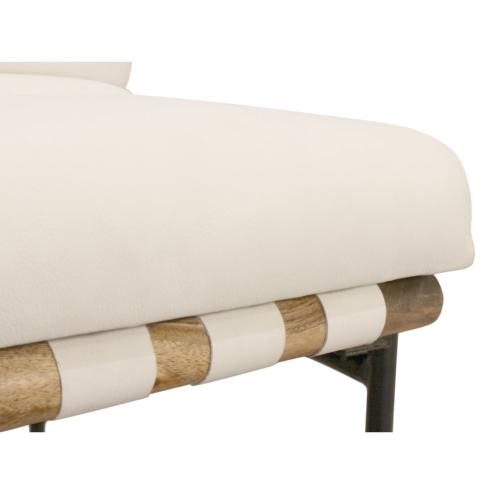 Layla Counter Stool in Ivory Leather. Picture 6
