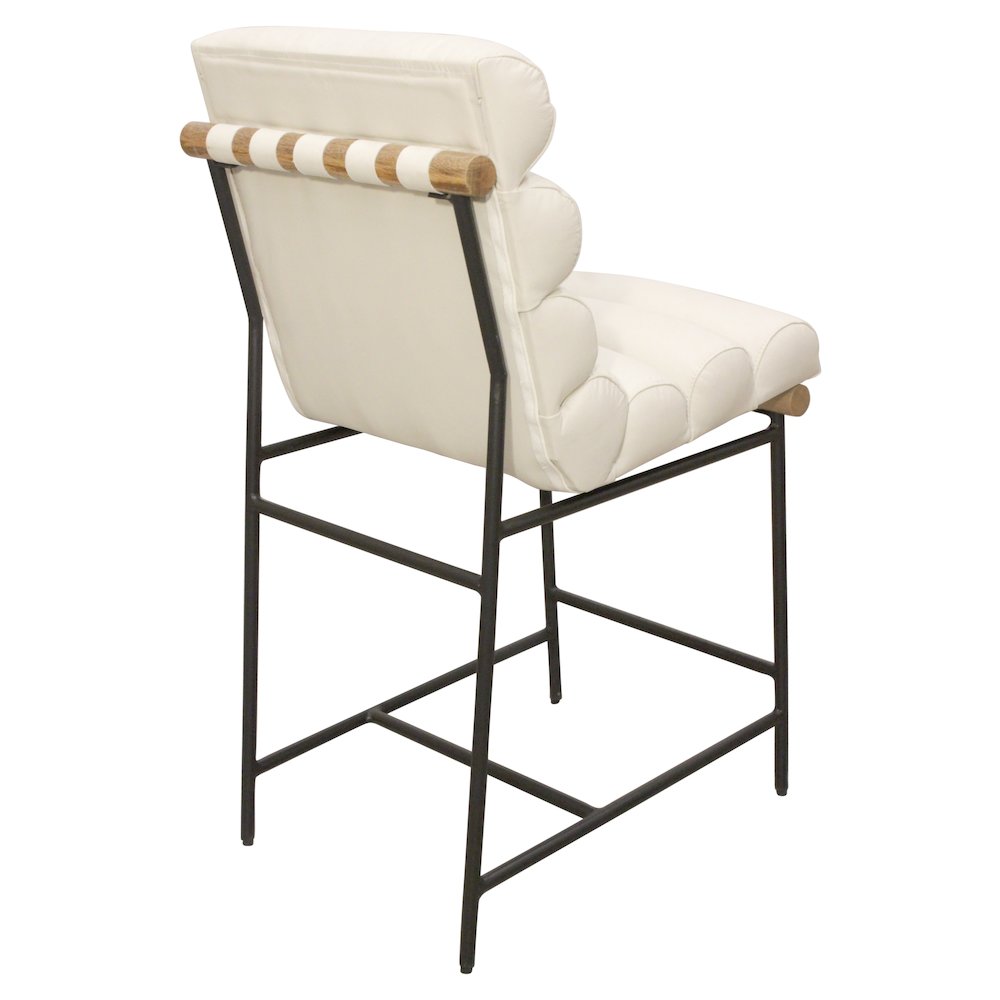 Layla Counter Stool in Ivory Leather. Picture 7