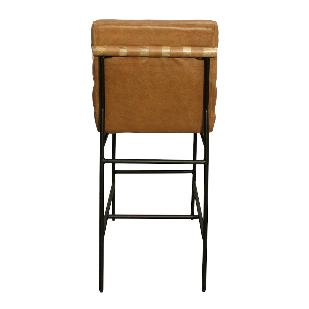 Layla Bar Stool in Tan Leather. Picture 6