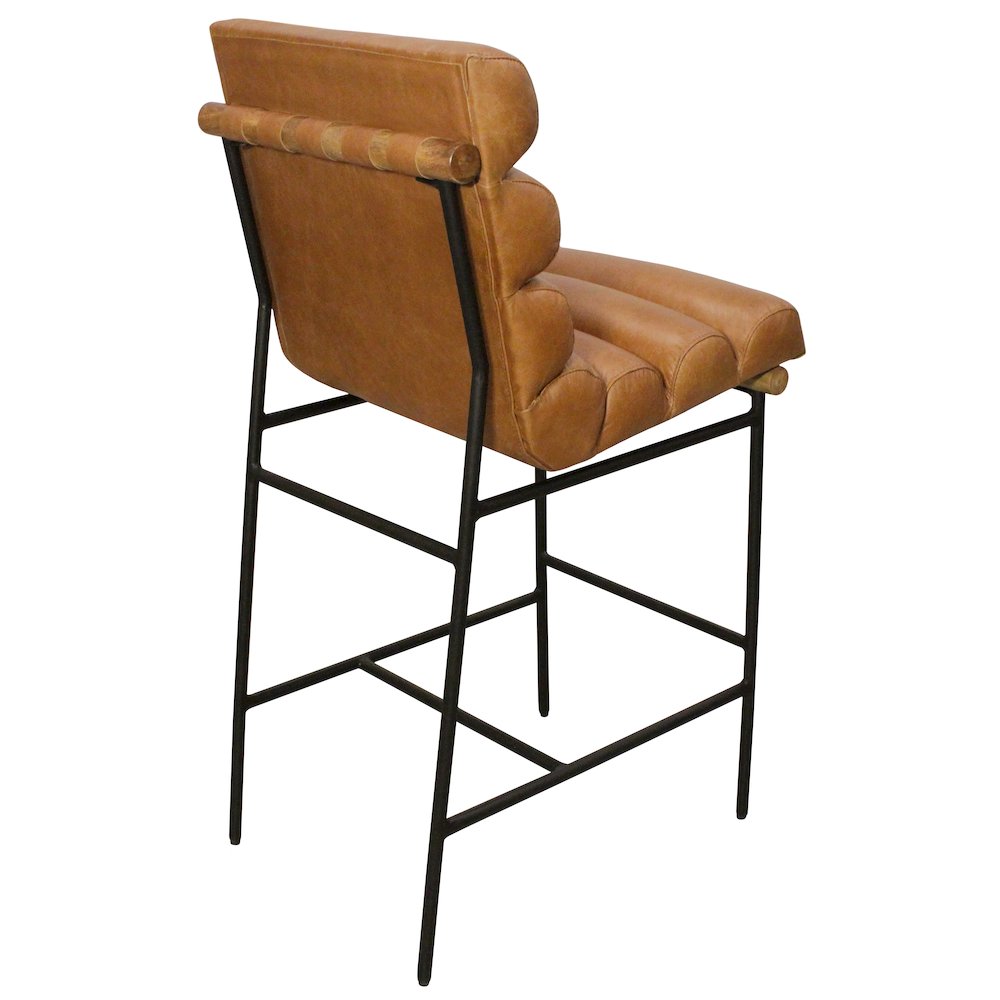 Layla Bar Stool in Tan Leather. Picture 8
