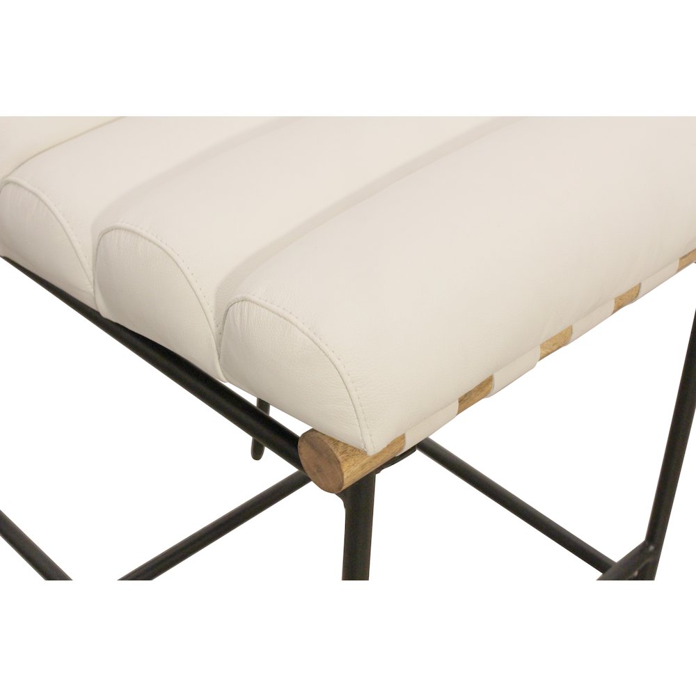 Layla Bar Stool in Ivory Leather. Picture 5