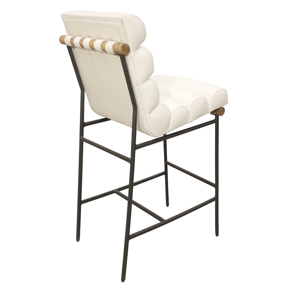 Layla Bar Stool in Ivory Leather. Picture 7