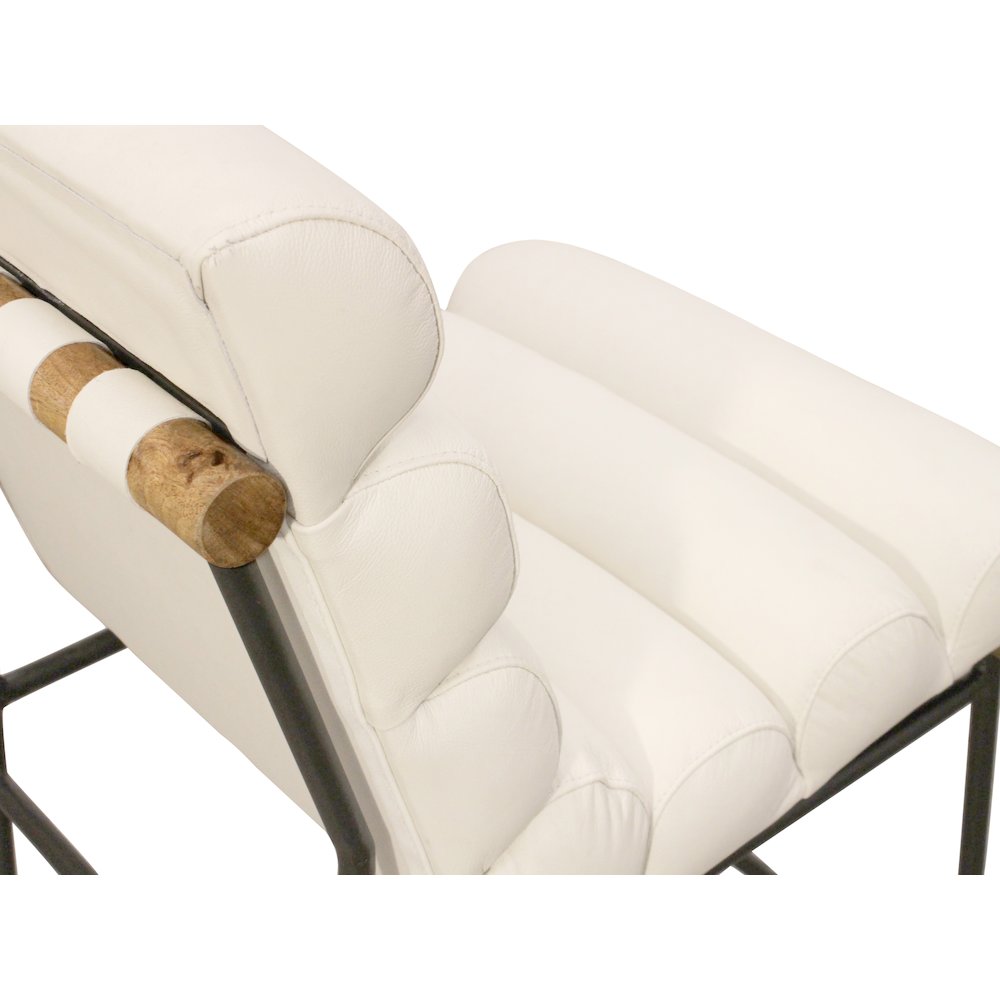 Layla Bar Stool in Ivory Leather. Picture 8