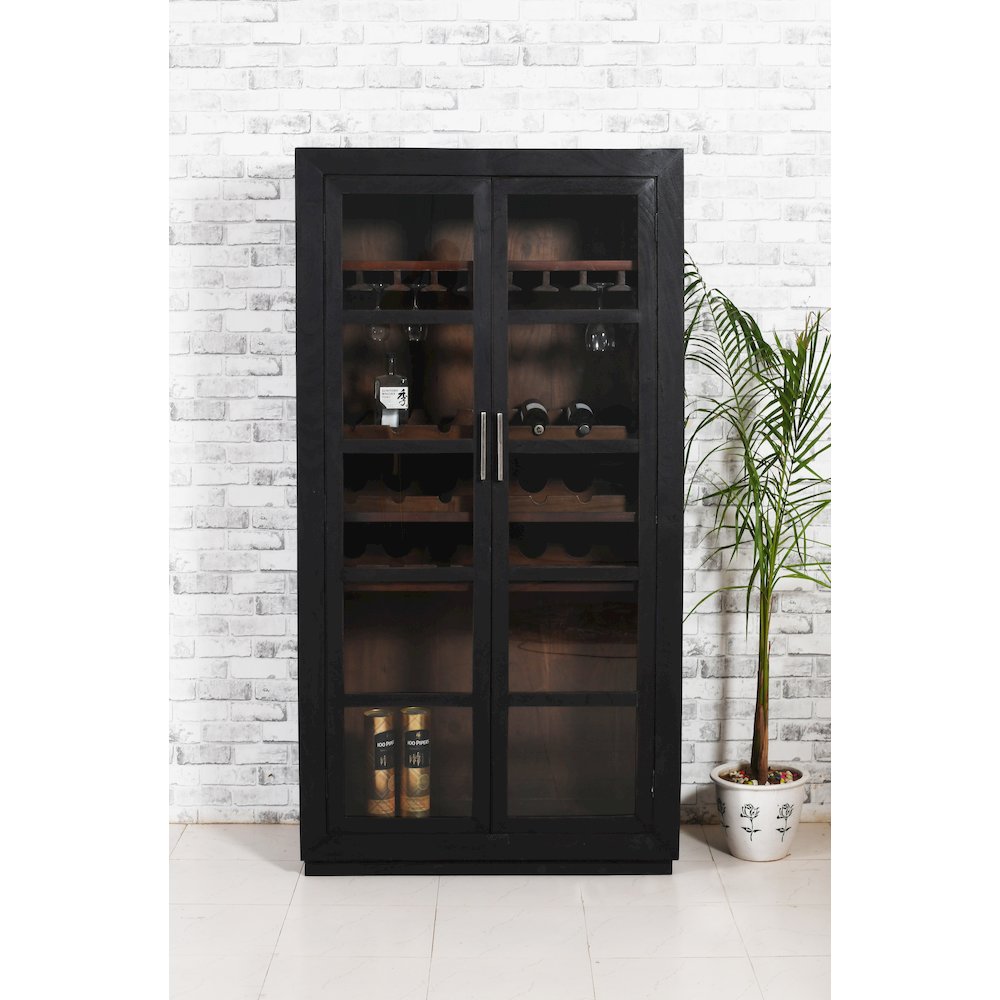 Fernious Tall Wine Cabinet in Dark Gray. Picture 2