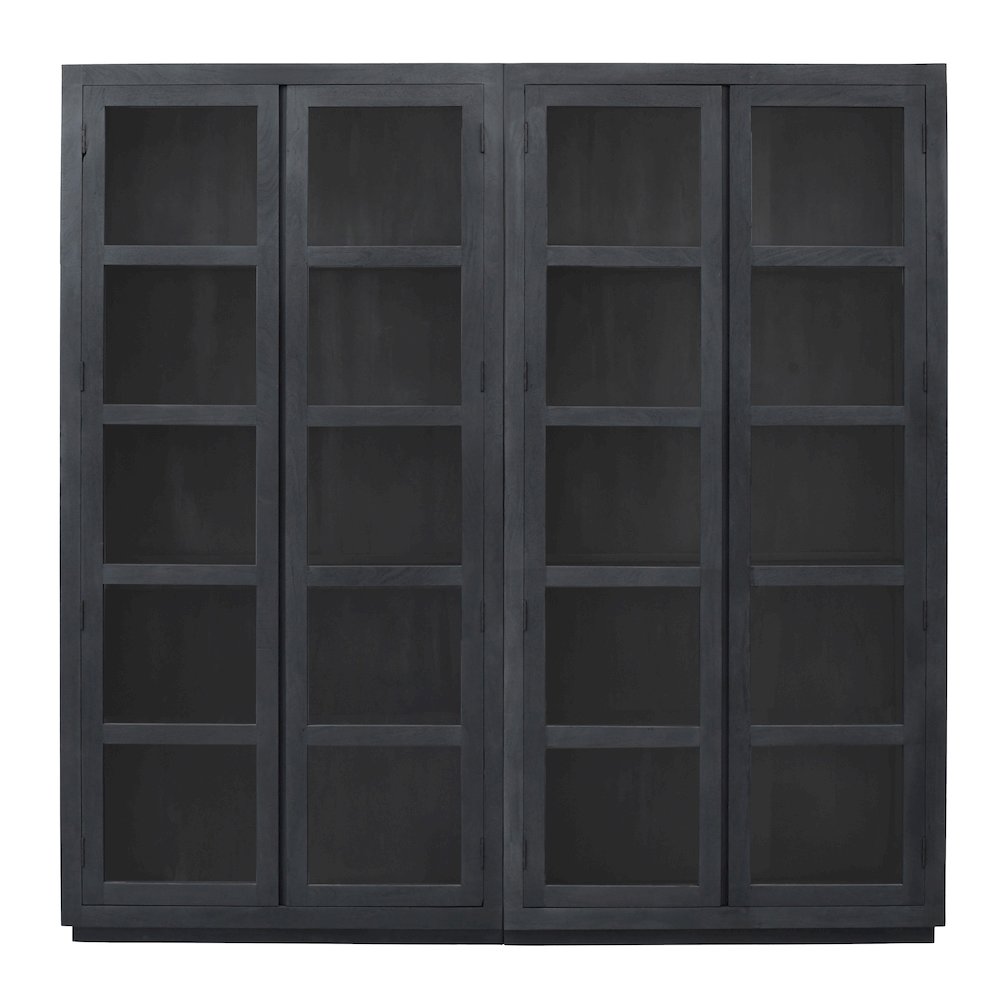 Argyle Bookcase in Graphite Black Reclaimed Wood. Picture 1