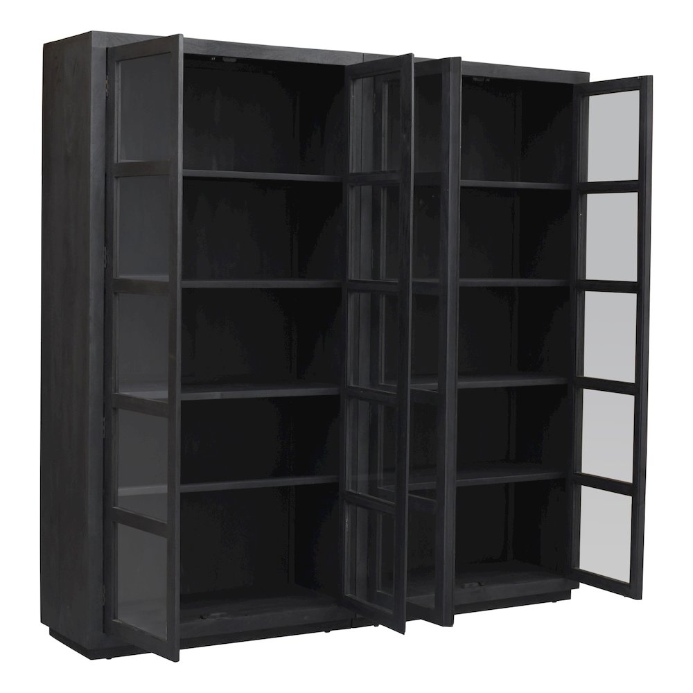 Argyle Bookcase in Graphite Black Reclaimed Wood. Picture 4