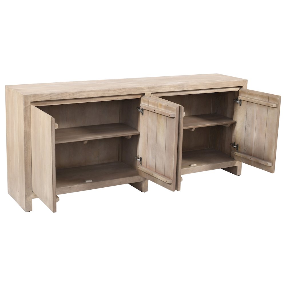 Argyle 4-Door Sideboard in Light Ash Ivory Reclaimed Wood. Picture 2