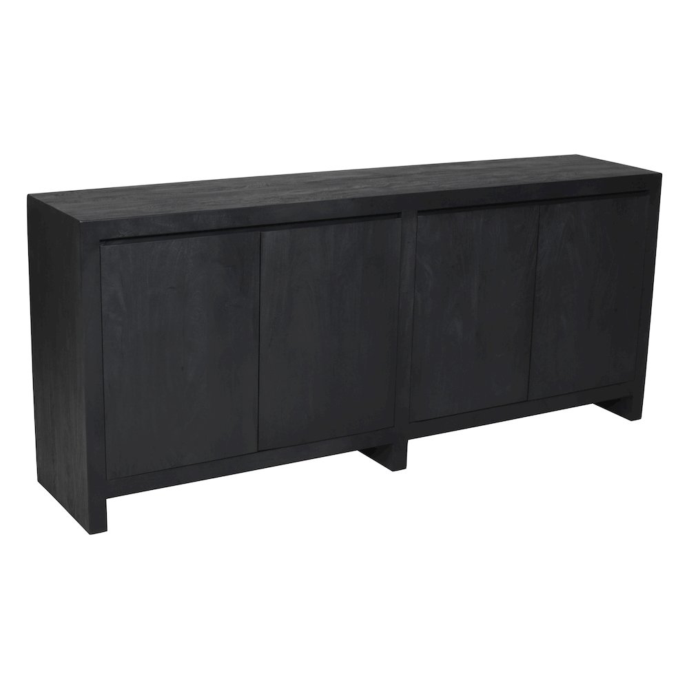 Argyle 4-Door Sideboard in Graphite Black Reclaimed Wood. Picture 3