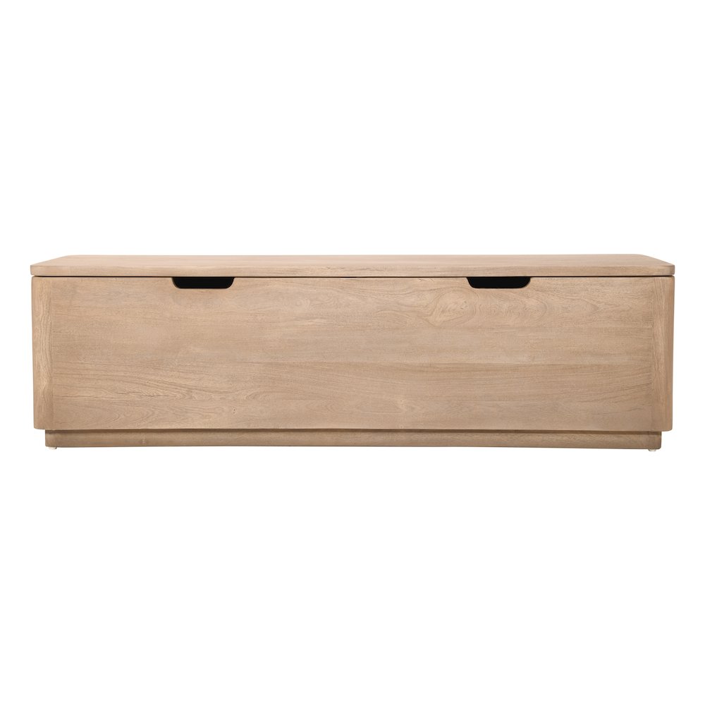 Argyle Storage Bench in Light Ash Ivory Reclaimed Wood. Picture 1